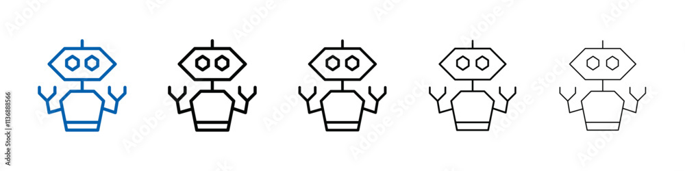 Poster Robot Icon Outline vector logo for web ui