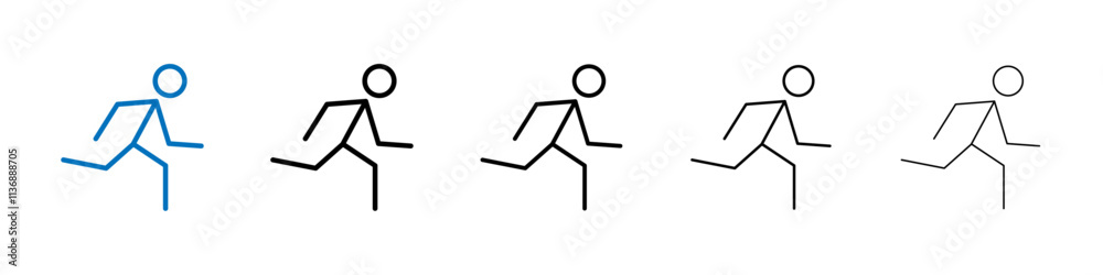 Aufkleber running icon outline vector logo for web ui