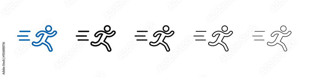 Aufkleber running speed icon outline vector logo for web ui
