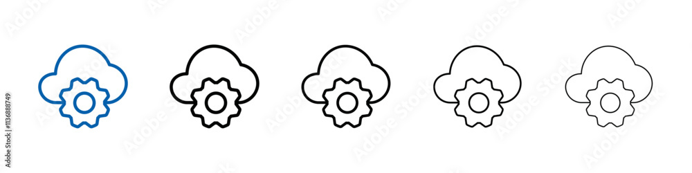 Poster saas icon outline vector logo for web ui