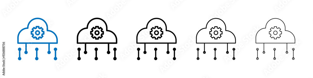 Poster saas icon outline vector logo for web ui