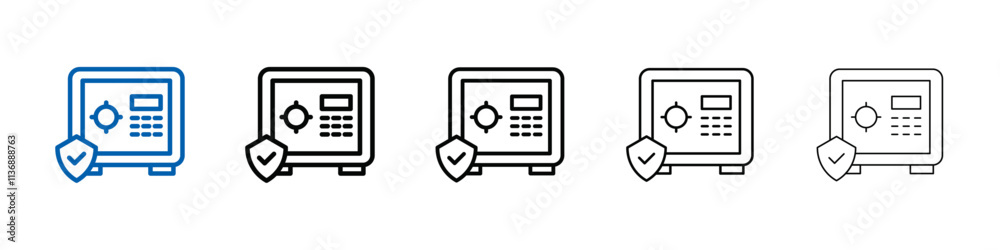 Poster Safe vault box icon Outline vector logo for web ui