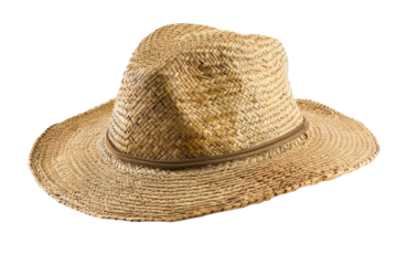 An Isolated Straw Hat, Set Against a Transparent Background, Perfect for Summer, Fashion, or Beach-Themed Designs