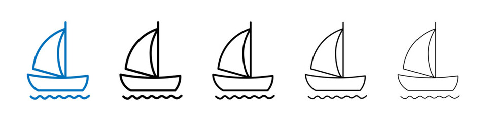 Sailboat icon Outline vector logo for web ui