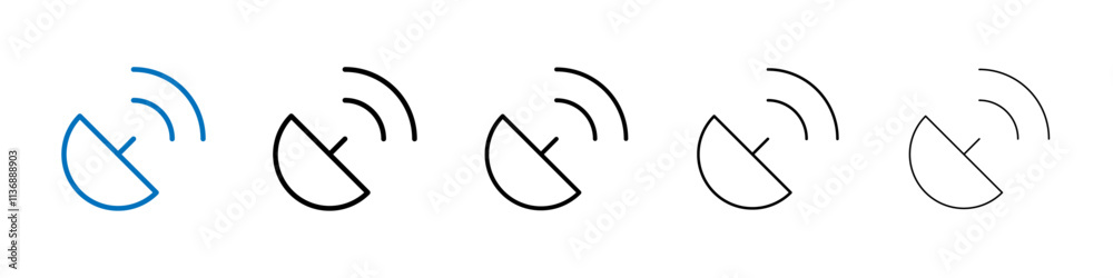 Aufkleber satellite icon outline vector logo for web ui