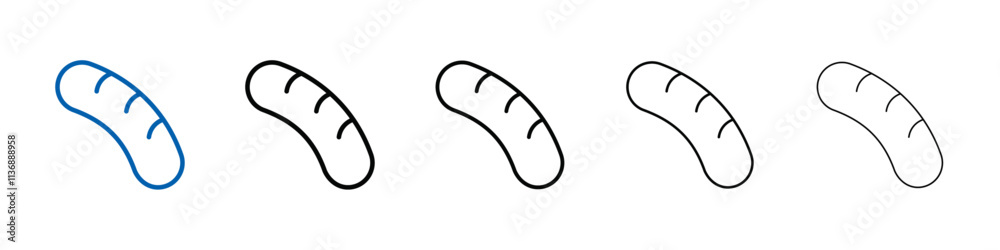 Poster sausage salami icon outline vector logo for web ui