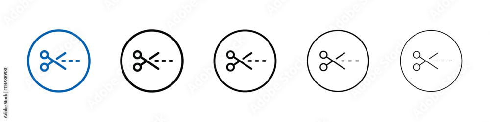 Poster Scissors cutting icon Outline vector logo for web ui