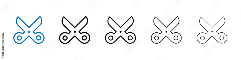 Poster Scissor icon Outline vector logo for web ui