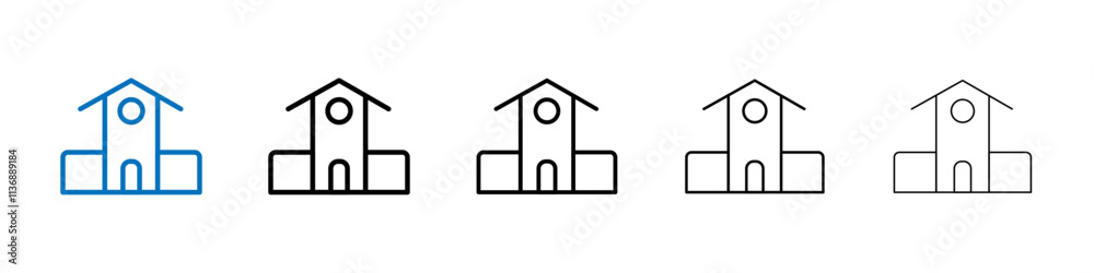 Aufkleber school icon outline vector logo for web ui