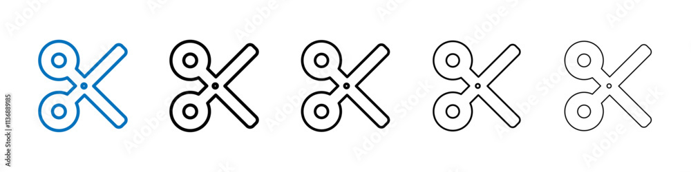 Aufkleber scissors icon outline vector logo for web ui