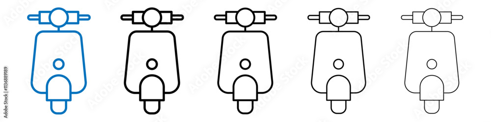 Poster scooter bike icon outline vector logo for web ui