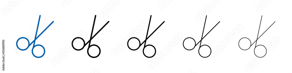 Fototapete scissors icon outline vector logo for web ui