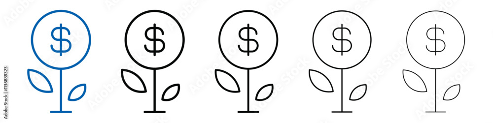 Aufkleber seed money icon outline vector logo for web ui