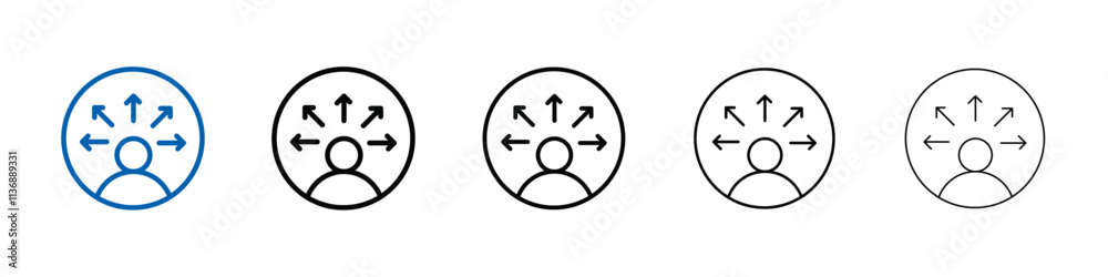 Poster self awareness icon outline vector logo for web ui