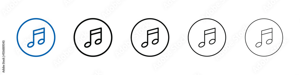 Poster semiquaver note icon Outline vector logo for web ui