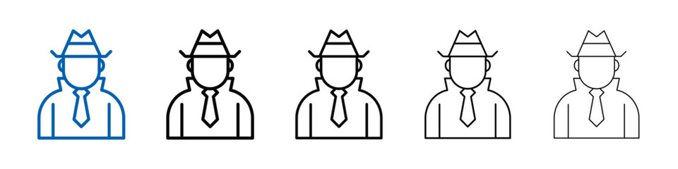 Secret agent icon Outline vector logo for web ui