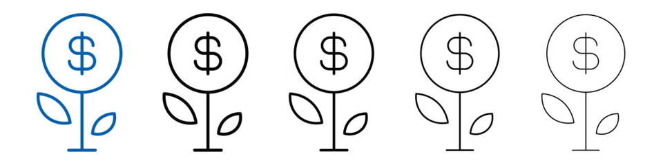 Seed money icon Outline vector logo for web ui