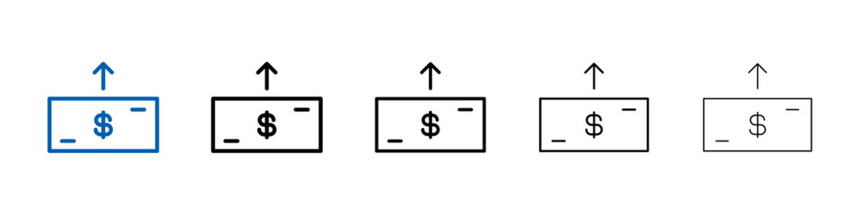 Send money icon Outline vector logo for web ui
