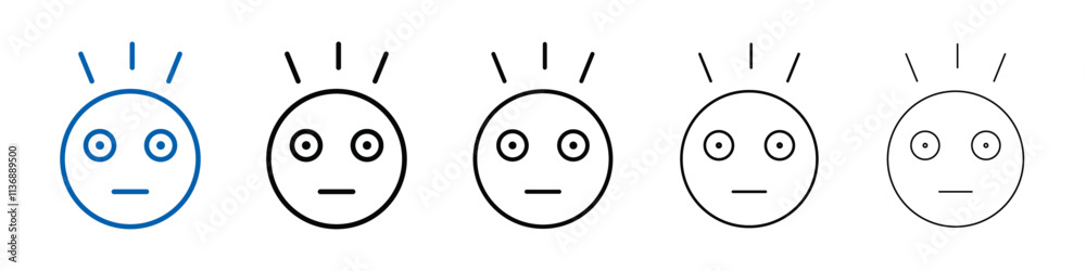 Poster shocked face icon outline vector logo for web ui
