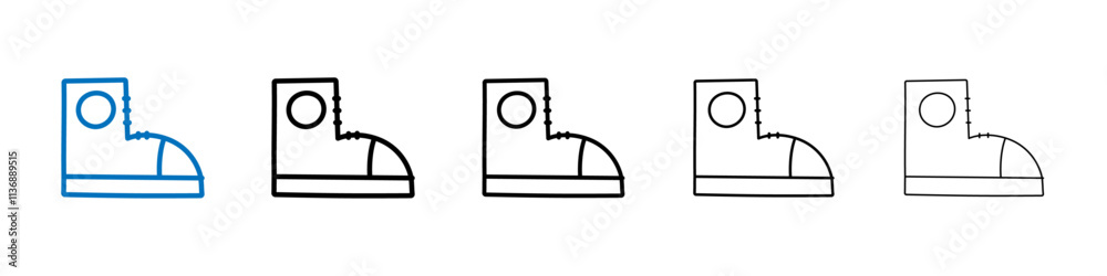 Poster shoes icon outline vector logo for web ui