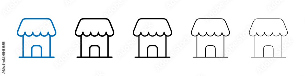 Poster Shop icon Outline vector logo for web ui