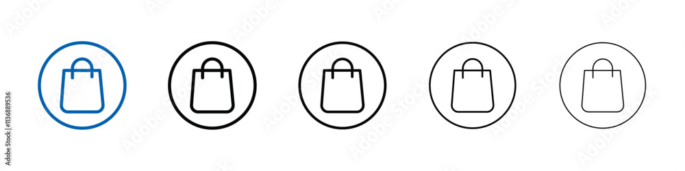 Poster shopping bag icon outline vector logo for web ui