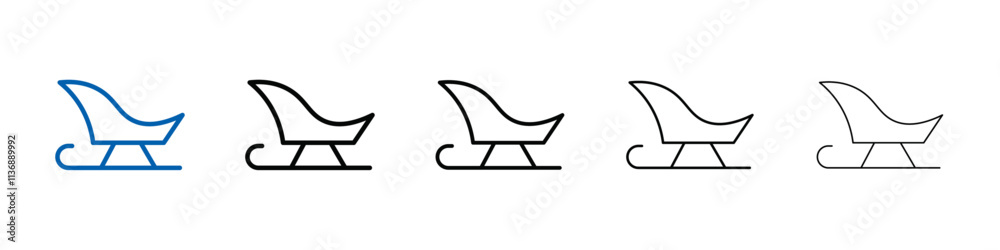 Poster Sled icon Outline vector logo for web ui