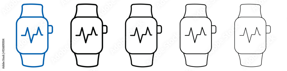 Poster smart watch icon outline vector logo for web ui