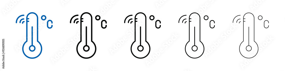 Aufkleber smart temperature icon outline vector logo for web ui