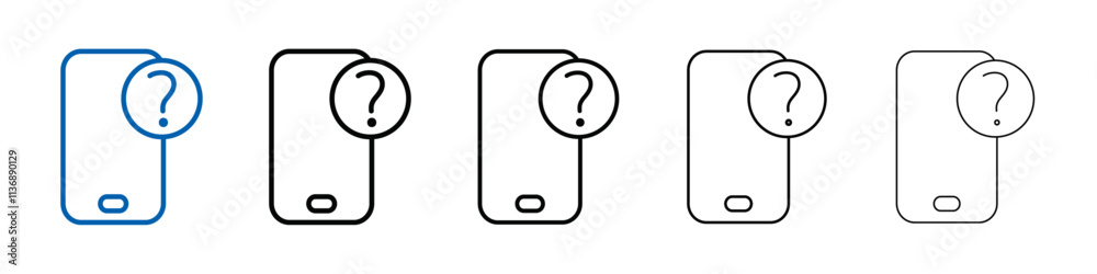 Aufkleber smartphone help and support icon outline vector logo for web ui