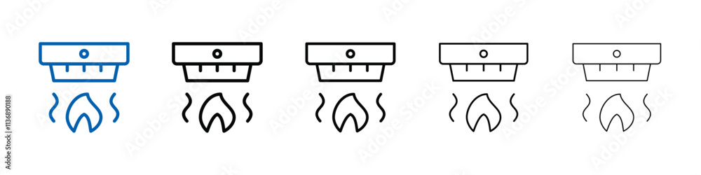 Poster smoke detector icon outline vector logo for web ui