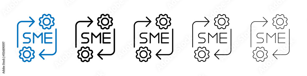 Poster sme icon outline vector logo for web ui