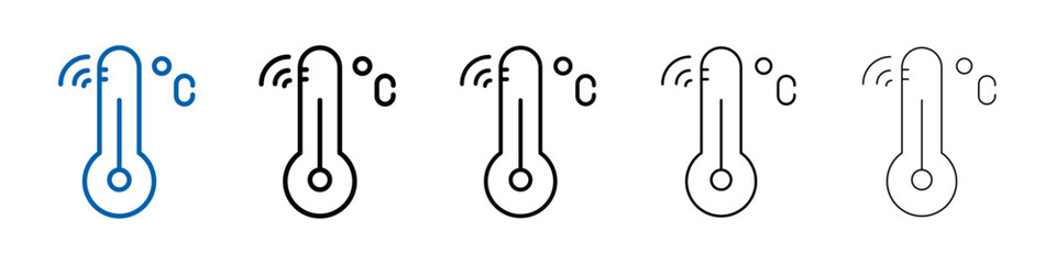 smart temperature icon Outline vector logo for web ui