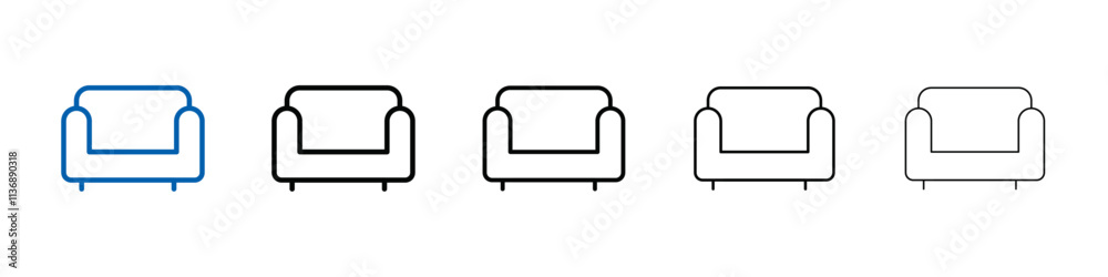 Poster sofa icon Outline vector logo for web ui