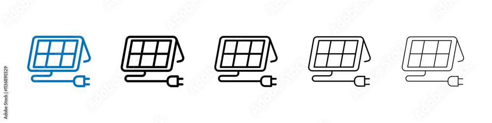 Poster solar energy icon outline vector logo for web ui
