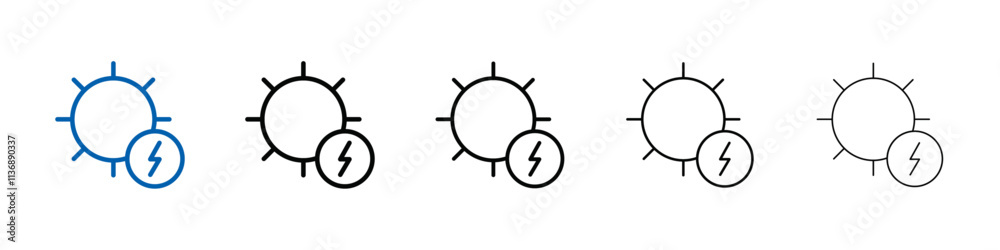 Poster solar energy icon outline vector logo for web ui