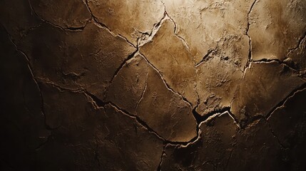 Fototapeta premium Minimalist soft focus on cracked dry soil with neutral background