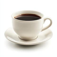 Coffee cup isolated on white background, representing beverage, cafe culture, and morning routine concepts.