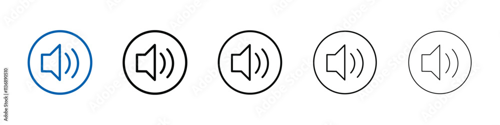 Poster Speaker icon Outline vector logo for web ui
