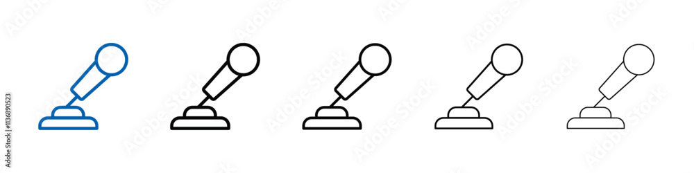 Poster Speaker Microphone icon Outline vector logo for web ui