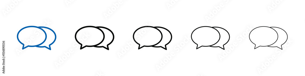 Poster Speech Bubble icon Outline vector logo for web ui
