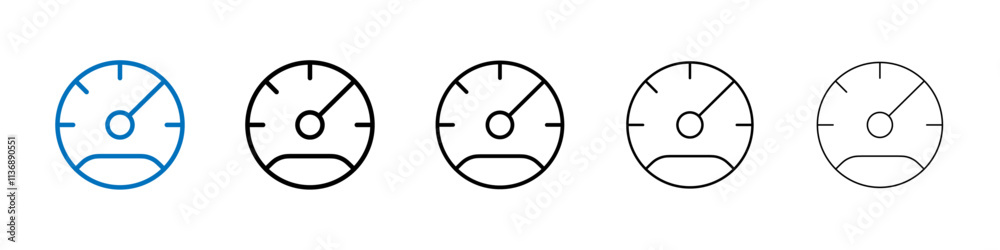 Poster speedometer icon outline vector logo for web ui