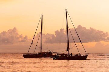 sunset on the sea