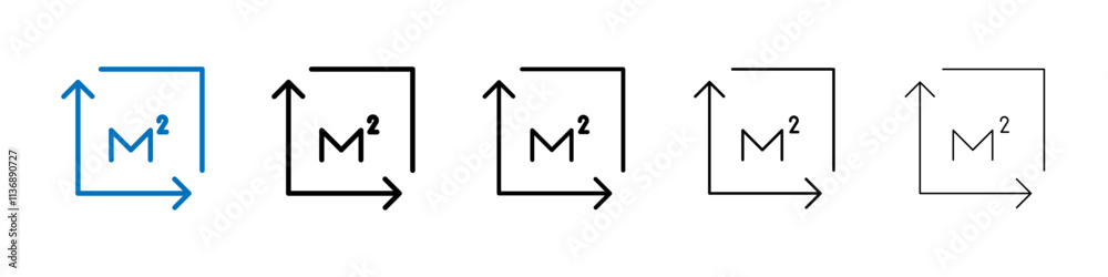 Poster Square meter icon Outline vector logo for web ui