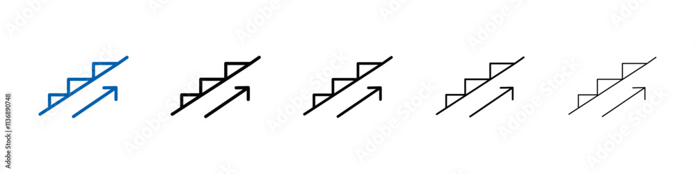 Poster stairs icon outline vector logo for web ui