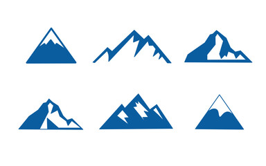 mountain silhouette icon vector set for logo