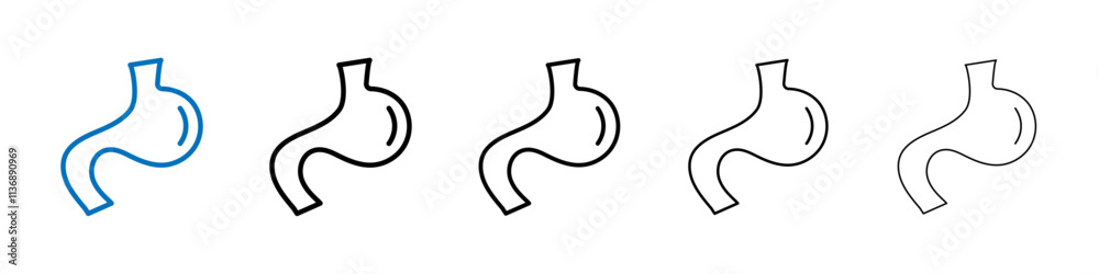 Poster stomach icon outline vector logo for web ui