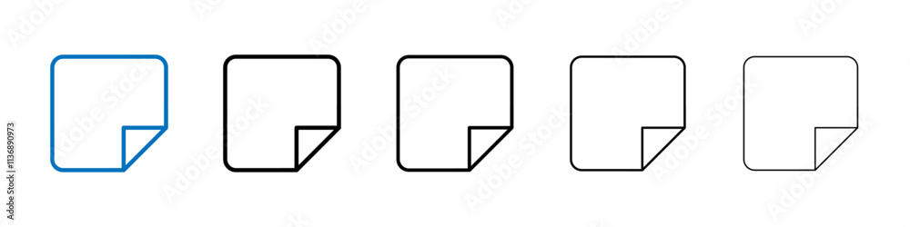 Poster sticky note icon outline vector logo for web ui