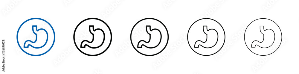 Aufkleber stomach icon outline vector logo for web ui