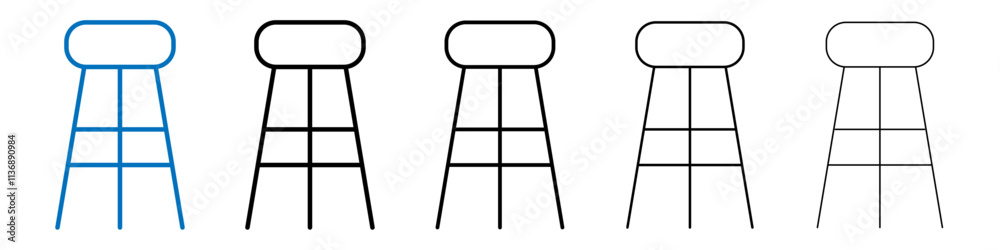 Poster Stool icon Outline vector logo for web ui